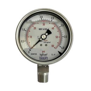 Manômetro 100mm Vertical 60×4 com glicerina modelo 233.50.100