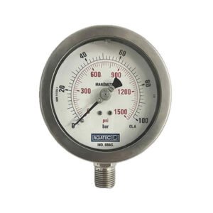 Manômetro 100mm Vertical 1500×100 com glicerina Agatec