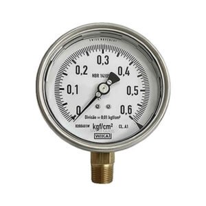 Manômetro 100mm Vertical 0-0,6 kgf com glicerina modelo 213.54.100