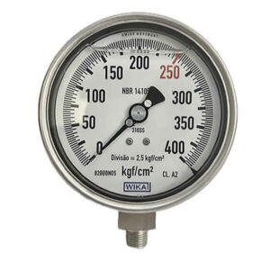 Manômetro 100mm Vertical 0-400 com glicerina modelo 233.50.100