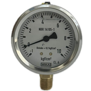 Manovacuômetro 63mm Vertical -1 x 10 com glicerina modelo 213.53.63