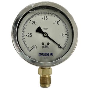 Vacuômetro 100mm Vertical -30-0 com glicerina Agatec