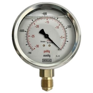 Vacuômetro 100mm Vertical 30×760 com glicerina modelo 113.53.100