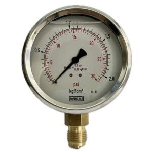 Manômetro 100mm Vertical 30×2 com glicerina modelo 113.53.100