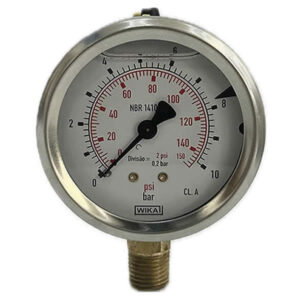 Manômetro 63mm Vertical 150×10 com glicerina modelo 213.53.063