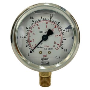 Manômetro 63mm Vertical 15x1 com glicerina modelo 213.53.063