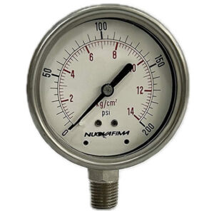 Manômetro 63mm Vertical 200×14 com glicerina Nuovafima