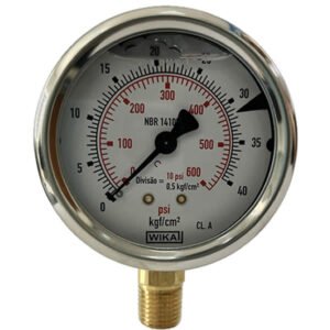 Manômetro 63mm Vertical 600×40 com glicerina modelo 213.53.063