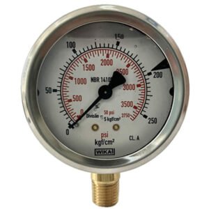 Manômetro 63mm Vertical 3750×250 com glicerina modelo 213.53.063