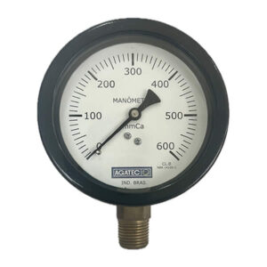 Manômetro 100mm Vertical 0-600 mmca Agatec