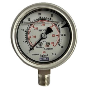 Manômetro 63mm Vertical 600×40 com glicerina modelo 233.50.063