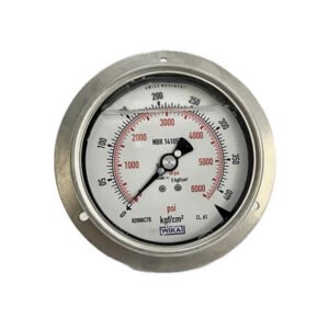 Manômetro 100mm Horizontal 6000 psi x 400 kgf com glicerina modelo 213.54.100