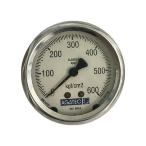 Manômetro 63mm Horizontal 0-600 com glicerina Agatec
