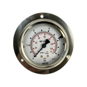 Manômetro 63mm Horizontal 150×10 com glicerina e flange modelo 213.53.063