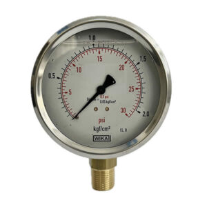 Manômetro 100mm Vertical 30×2 com glicerina modelo 113.53.100