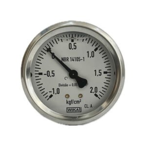 Manovacuômetro 63mm Horizontal -1 - 2 com glicerina modelo 213.53.63