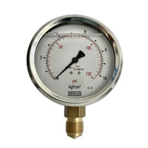 Manômetro 100mm Vertical 150×10 com glicerina modelo 113.53.100