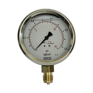 Manômetro 100mm Vertical 15×1 com glicerina modelo 113.53.100