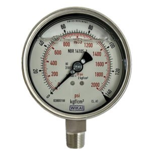 Manômetro 100mm Vertical 2000×140 com glicerina modelo 233.50.100