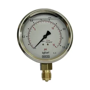 Manômetro Wika 100mm Vertical 14×1 com glicerina modelo 113.53.100
