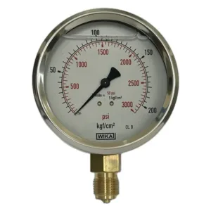 Manômetro Wika 100mm Vertical 2800×200 com glicerina modelo 113.53.100