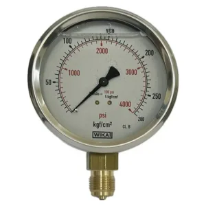 Manômetro Wika 100mm Vertical 3900×280 com glicerina modelo 113.53.100