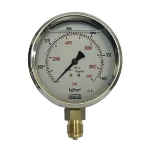 Manômetro Wika 100mm Vertical 8400×600 com glicerina modelo 113.53.100
