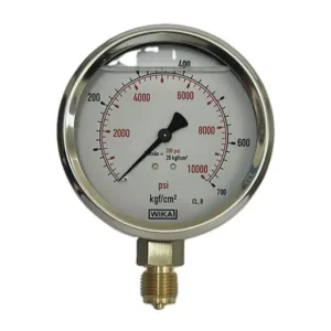 Manômetro Wika 100mm Vertical 9900×700 com glicerina modelo 113.53.100