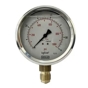 Manômetro Wika 100mm Vertical 990×70 com glicerina modelo 113.53.100