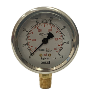Manômetro Wika 63mm Vertical 990×70 com glicerina modelo 213.53.063