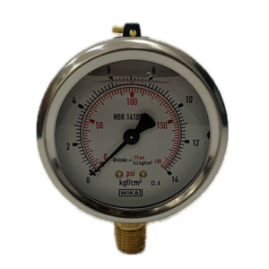 Manômetro Wika 63mm Vertical 199×14 com glicerina modelo 213.53.063