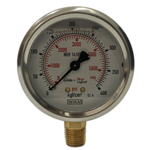 Manômetro Wika 63mm Vertical 5500×400 com glicerina modelo 213.53.063