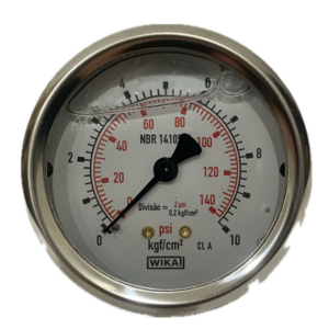 Manômetro Wika 63mm Horizontal 140×10 com glicerina modelo 213.53.063