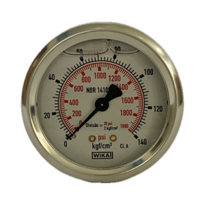 Manômetro Wika 63mm Horizontal 1990×140 com glicerina modelo 213.53.063
