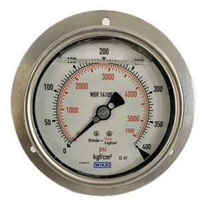 Manômetro 100mm Horizontal 5500 psi x 400 kgf com glicerina modelo 213.54.100